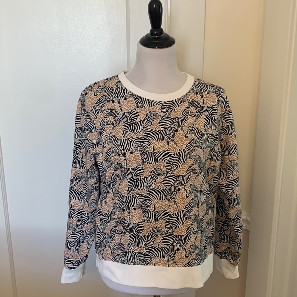 Adorable zebra print sweatshirt LIKE NEW